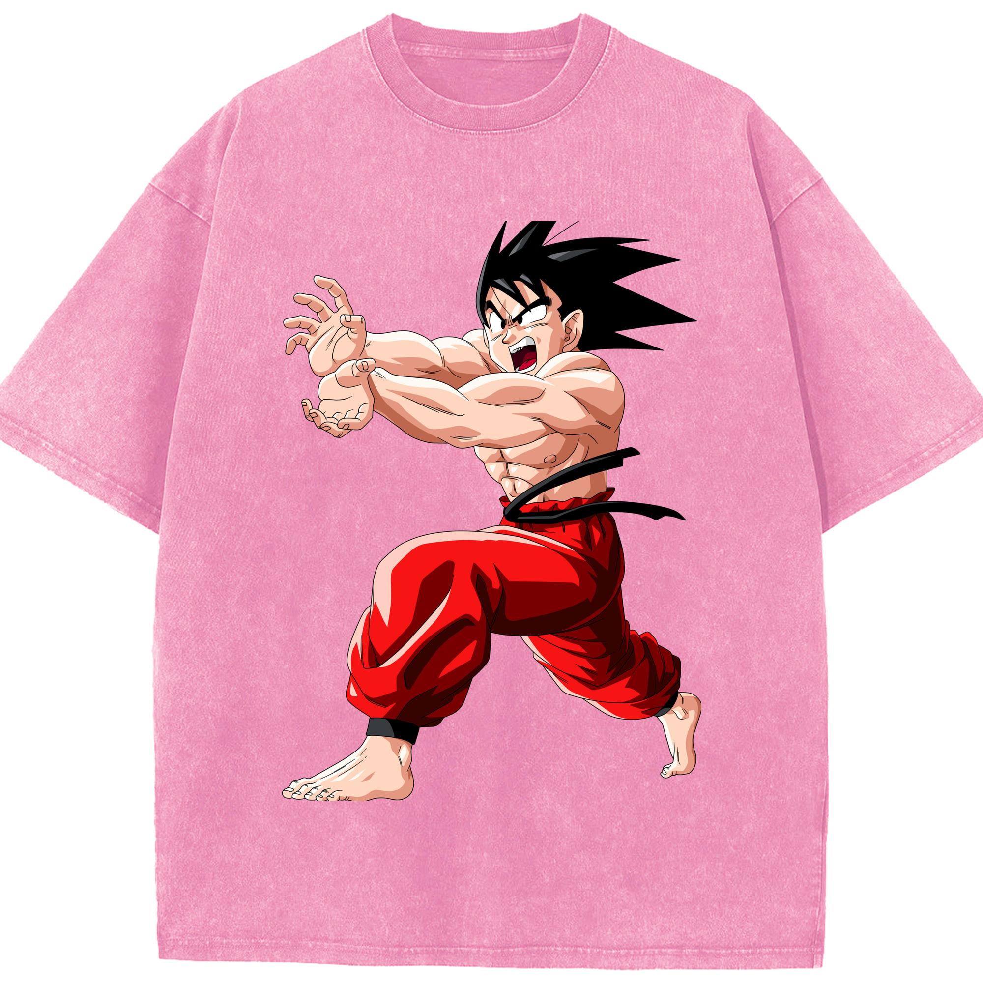 （画像用） ドラゴンボール 孫悟空（そん ごくう）Son Goku カカロット DRAGON BALL Kakarotto 綿100% ヴィンテージ風 半袖Tシャツ（フロントプリント）